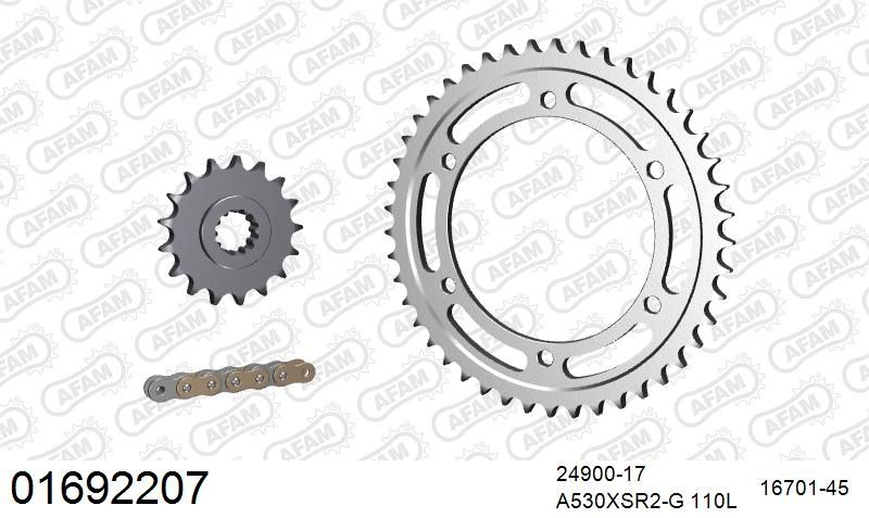 530XSR2 110 MRS (RIVET) GOLD & SPROCKETS
