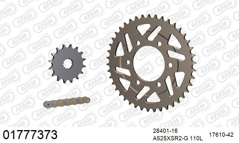 525XSR2 110 MRS (RIVET) GOLD & SPROCKETS