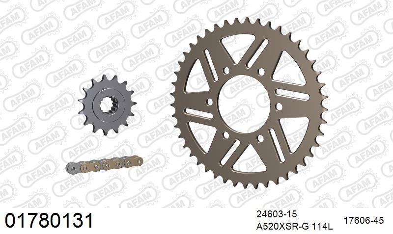 520XSR 114 MRS (RIVET) GOLD & SPROCKETS