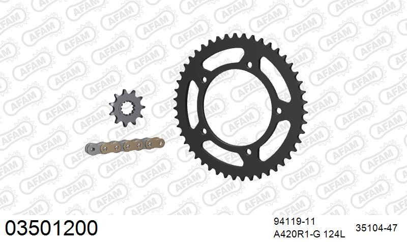 420R1 124 AR (CLIP) GOLD & SPROCKETS