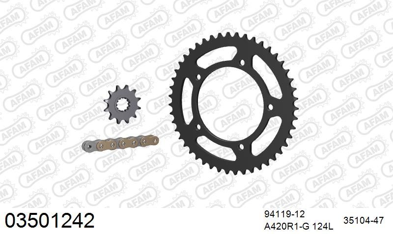 420R1 124 AR (CLIP) GOLD & SPROCKETS