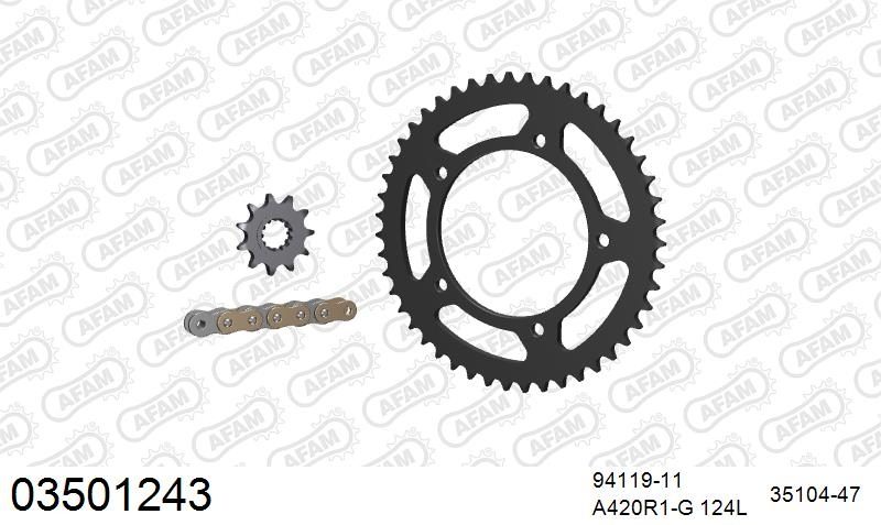420R1 124 AR (CLIP) GOLD & SPROCKETS