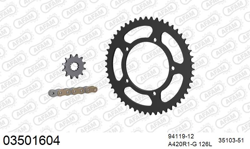 420R1 126 AR (CLIP) GOLD & SPROCKETS