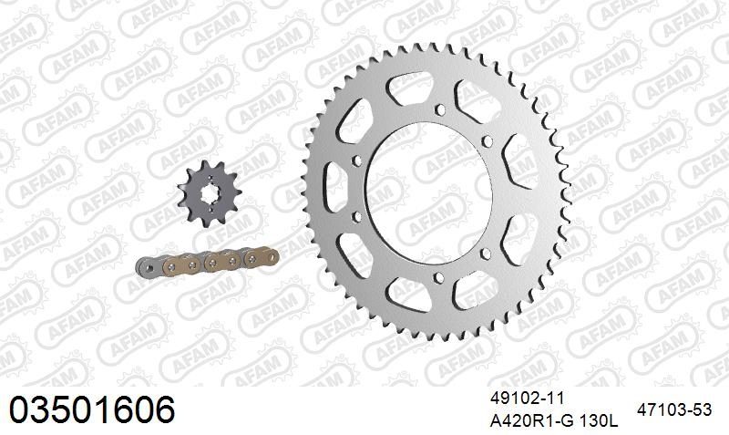 420R1 130 AR (CLIP) GOLD & SPROCKETS