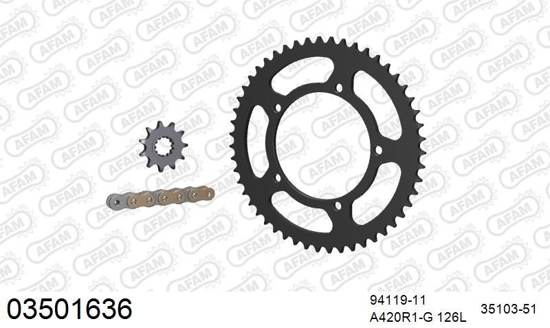 420R1 126 AR (CLIP) GOLD & SPROCKETS
