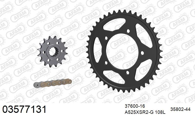 525XSR2 108 MRS (RIVET) GOLD & SPROCKETS