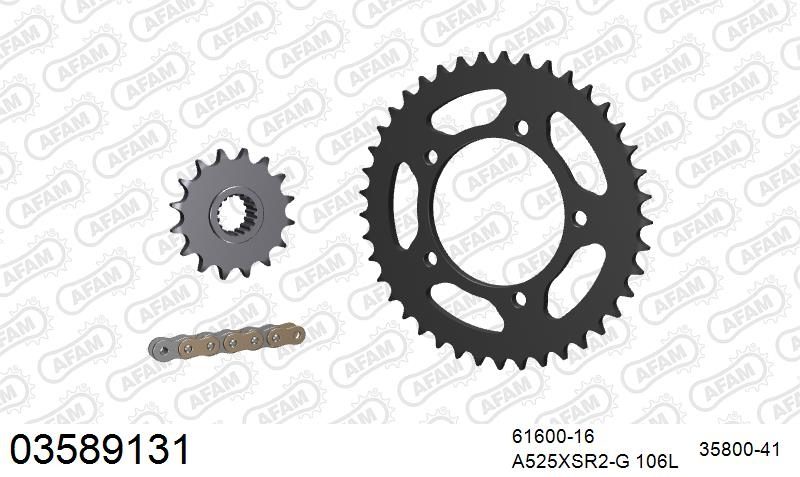 525XSR2 106 MRS (RIVET) GOLD & SPROCKETS