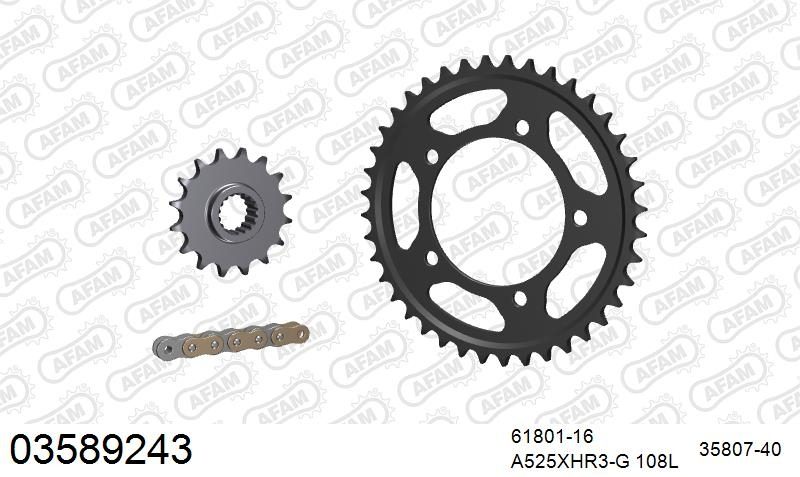525XHR3 108 MRS (RIVET) GOLD & SPROCKETS