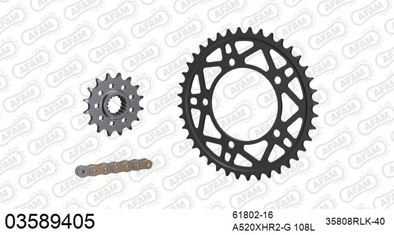 520XHR2 108 MRS (RIVET) GOLD & SPROCKETS