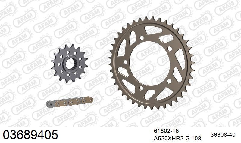 520XHR2 108 MRS (RIVET) GOLD & SPROCKETS