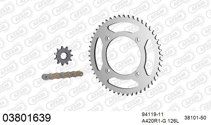 420R1 126 AR (CLIP) GOLD & SPROCKETS