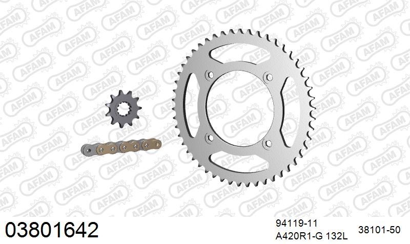 420R1 132 AR (CLIP) GOLD & SPROCKETS