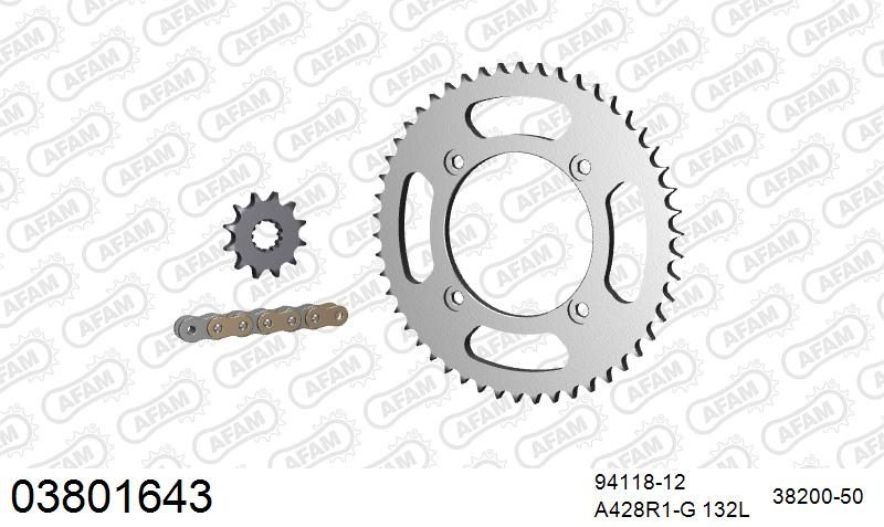 428R1 132 AR (CLIP) GOLD & SPROCKETS