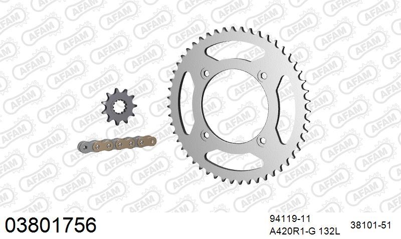 420R1 132 AR (CLIP) GOLD & SPROCKETS