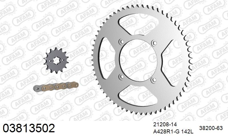 428R1 140 AR (CLIP) GOLD & SPROCKETS