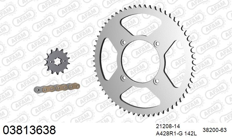 428R1 140 AR (CLIP) GOLD & SPROCKETS