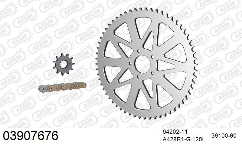 428R1 120 AR (CLIP) GOLD & SPROCKETS