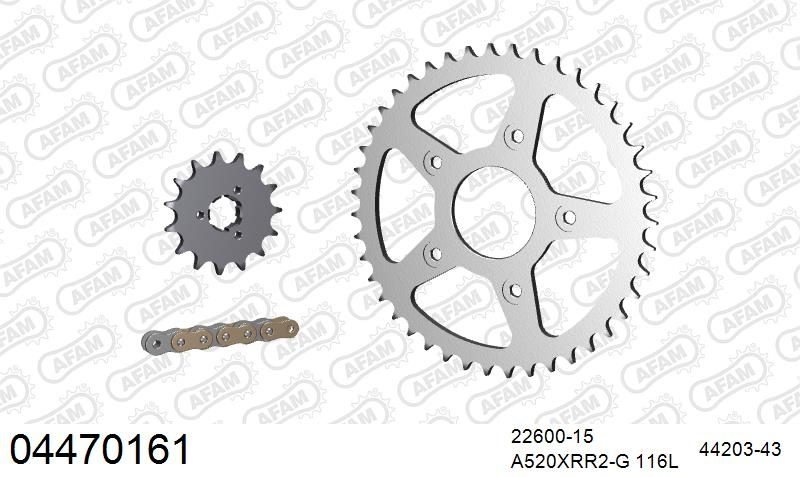 520XMR3 116 MRS (RIVET) & SPROCKETS