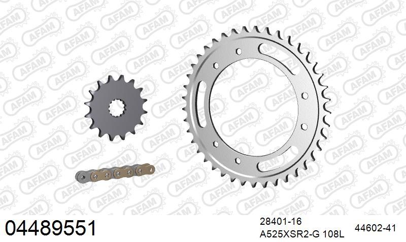 525XSR2 108 MRS (RIVET) GOLD & SPROCKETS