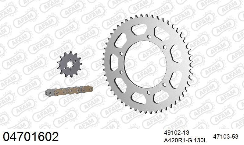 420R1 130 AR (CLIP) GOLD & SPROCKETS