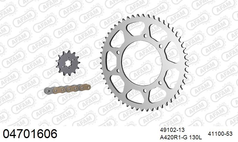 420R1 130 AR (CLIP) GOLD & SPROCKETS