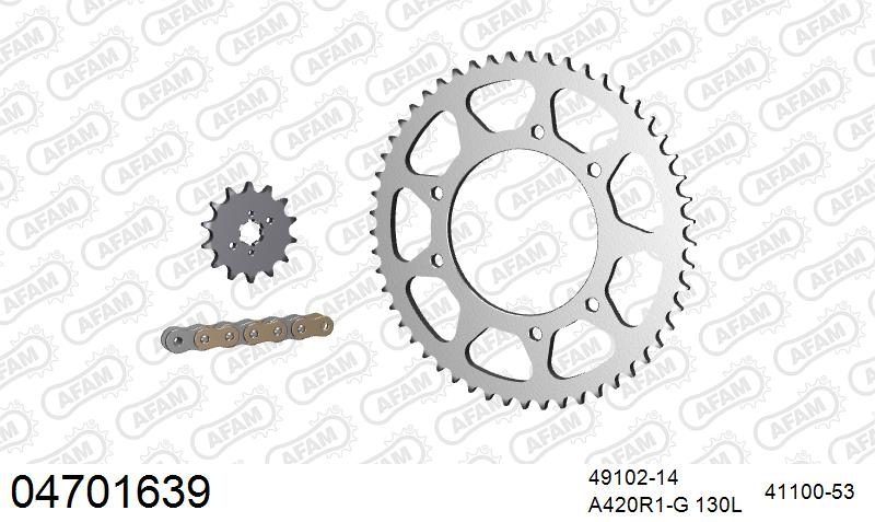 420R1 130 AR (CLIP) GOLD & SPROCKETS