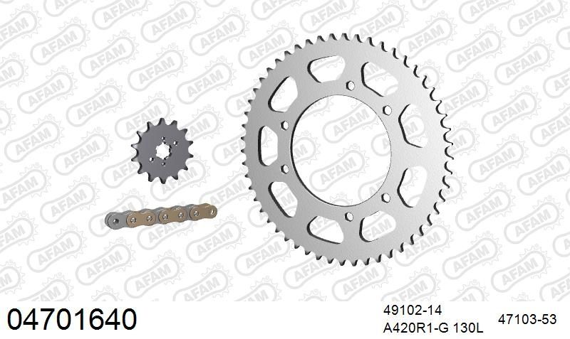 420R1 130 AR (CLIP) GOLD & SPROCKETS