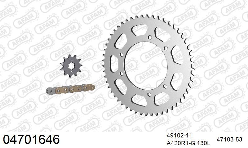 420R1 130 AR (CLIP) GOLD & SPROCKETS
