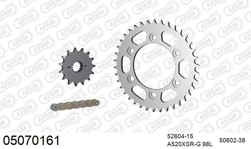 520XMR3 98 MRS (RIVET) & SPROCKETS
