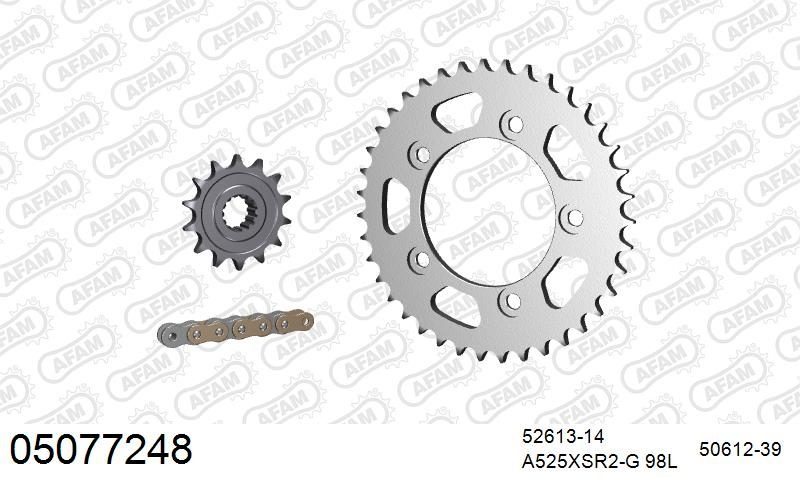 525XSR2 98 MRS (RIVET) GOLD & SPROCKETS
