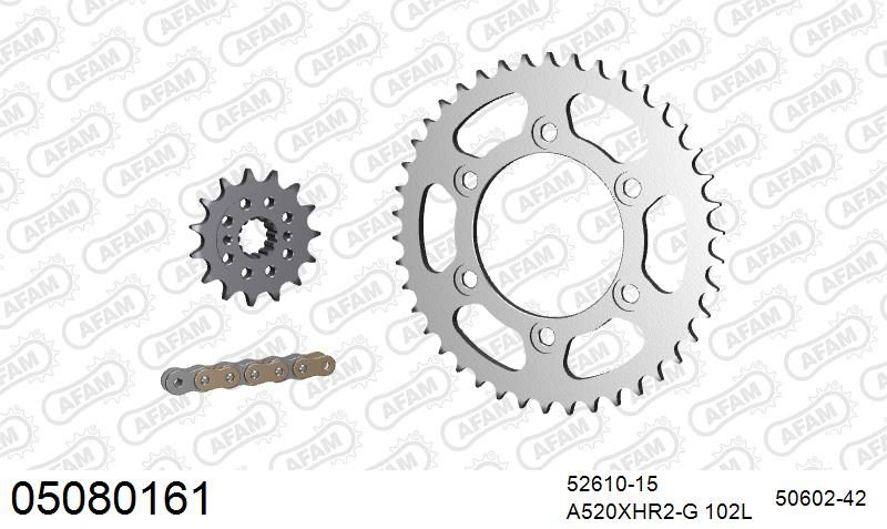 520XHR2 102 MRS (RIVET) GOLD & SPROCKETS