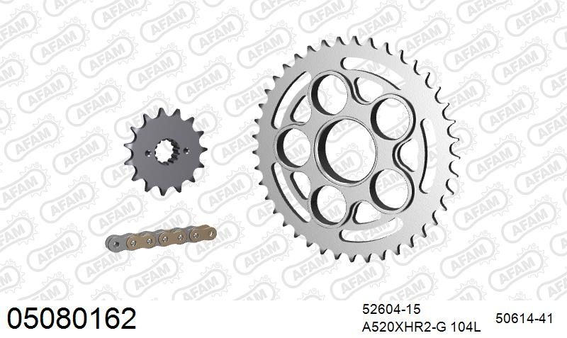 520XHR2 104 MRS (RIVET) GOLD & SPROCKETS