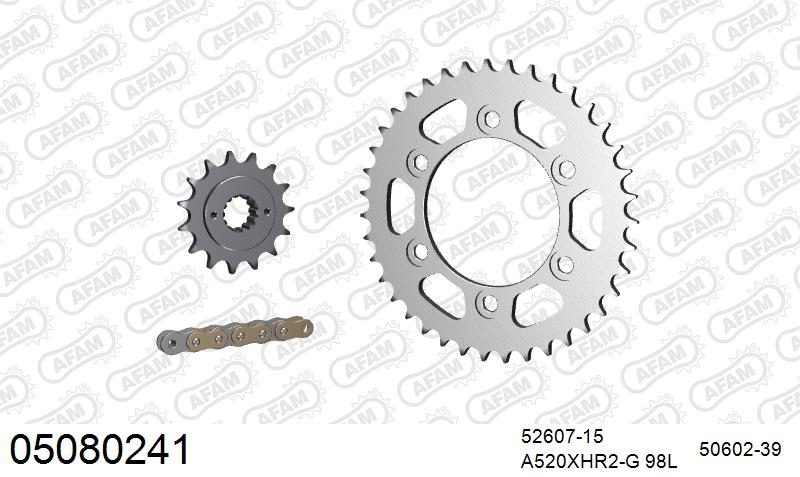 520XHR2 98 MRS (RIVET) GOLD & SPROCKETS