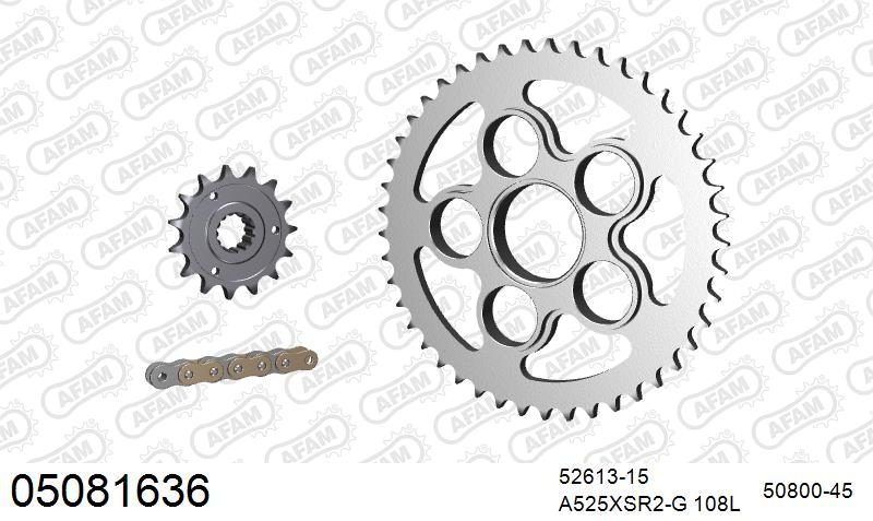 525XSR2 108 MRS (RIVET) GOLD & SPROCKETS