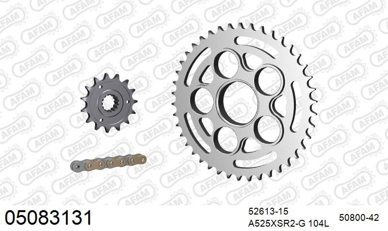 525XSR2 104 MRS (RIVET) GOLD & SPROCKETS