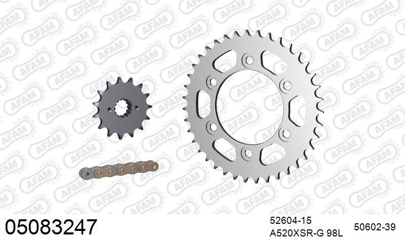 520XMR3 98 MRS (RIVET) & SPROCKETS