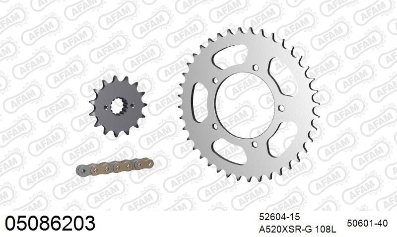 520XMR3 108 MRS (RIVET) & SPROCKETS