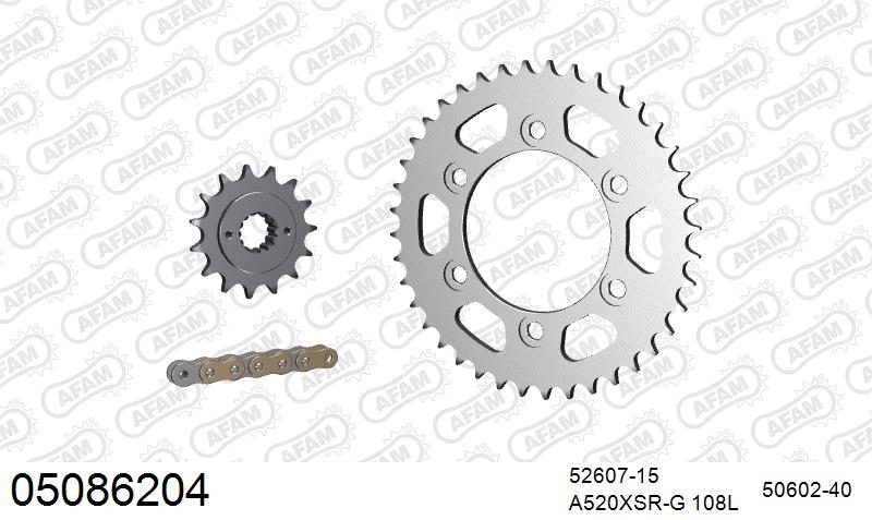 520XMR3 108 MRS (RIVET) & SPROCKETS