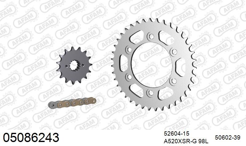 520XMR3 98 MRS (RIVET) & SPROCKETS
