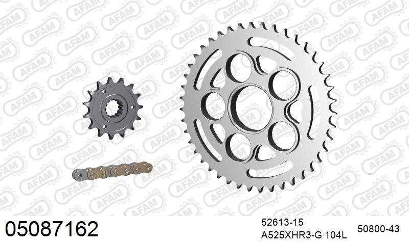 525XHR3 104 MRS (RIVET) GOLD & SPROCKETS