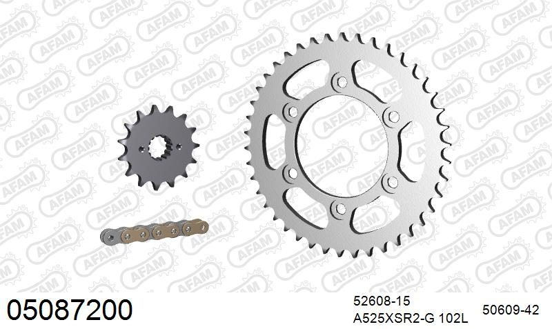 525XSR2 102 MRS (RIVET) GOLD & SPROCKETS
