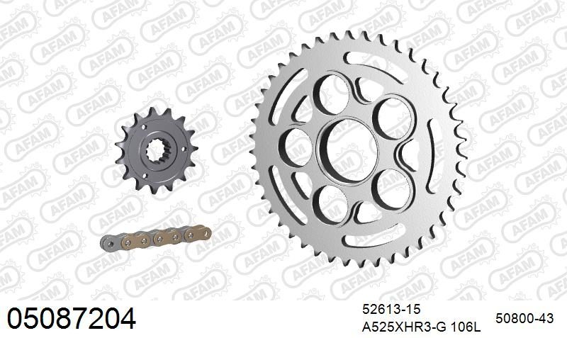 525XHR3 106 MRS (RIVET) GOLD & SPROCKETS