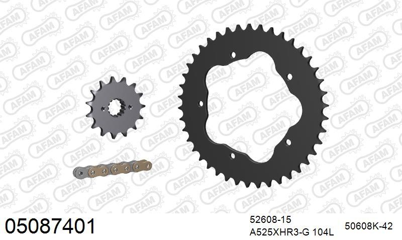 525XHR3 104 MRS (RIVET) GOLD & SPROCKETS
