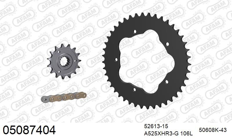 525XHR3 106 MRS (RIVET) GOLD & SPROCKETS