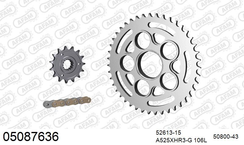 525XHR3 106 MRS (RIVET) GOLD & SPROCKETS