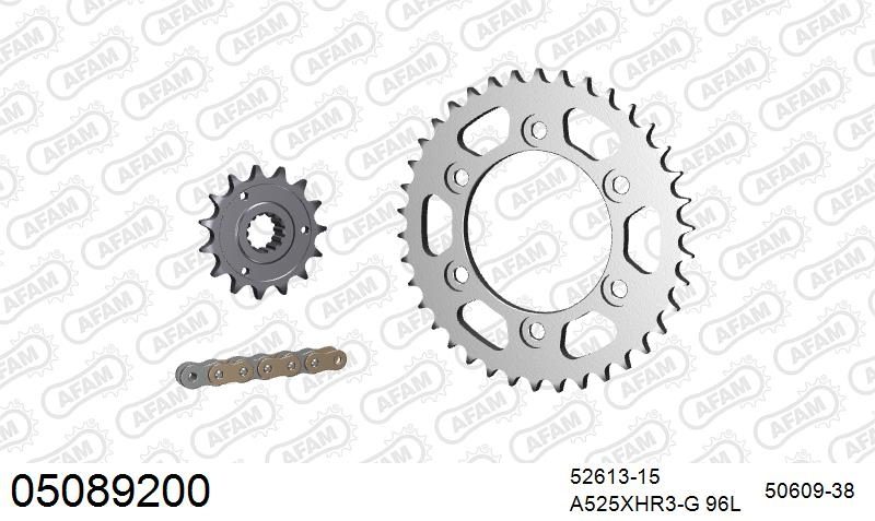 525XHR3 96 MRS (RIVET) GOLD & SPROCKETS