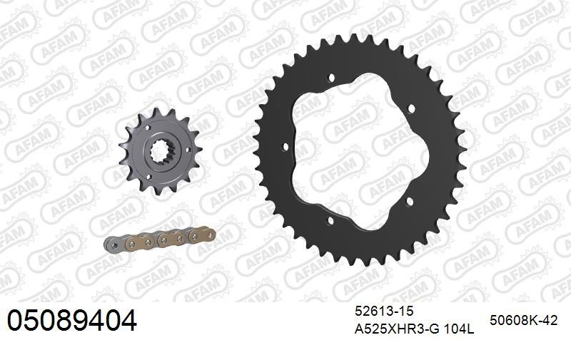525XHR3 104 MRS (RIVET) GOLD & SPROCKETS