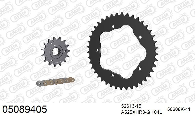 525XHR3 104 MRS (RIVET) GOLD & SPROCKETS