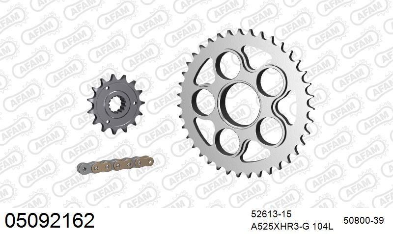 525XHR3 104 MRS (RIVET) GOLD & SPROCKETS