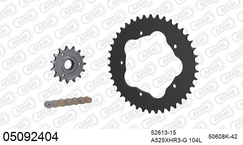 525XHR3 104 MRS (RIVET) GOLD & SPROCKETS
